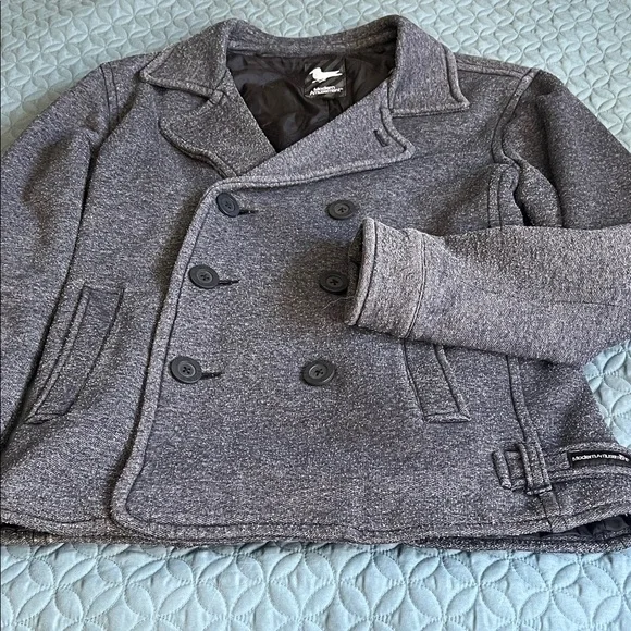 Modern Amusement Gray Pea Coat - Picture 3 of 4